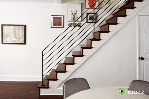 Transitional Staircase by Ferrarini & Co. Kitchens & Interiors