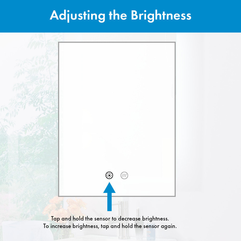 Luminous Dimmable LED Mirror with Defogger, 30"x36"x1.75"