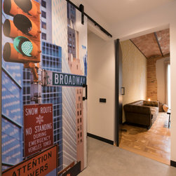 Puerta corredera vista con vinilo de New York - Interior Doors