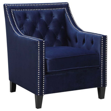 Catania Modern / Contemporary Accent Arm Chair in Navy Finish