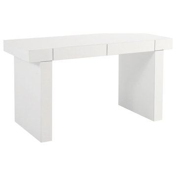 Clara Glossy White Lacquer Desk