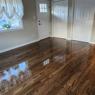 Installation and Sanding, Red Oak, Dark Walnut, Oil base