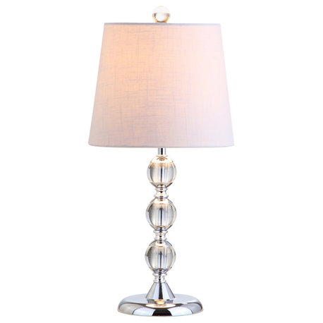 Hudson 20" Crystal Mini Table Lamp, Chrome