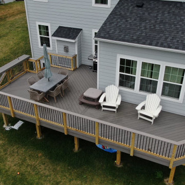TimberTech Silver Maple Deck with a Herringbone pattern in Elgin, IL