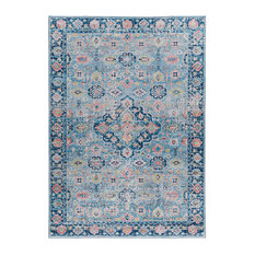 Linon Traditional Emerald 3'3" x 5' Rectangle Area Rugs With Blue RUGEM1835