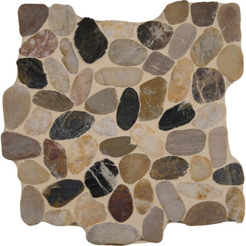 MSI SMOT-PEB-R 12-3/16" x 12" Pebble Mosaic Sheet - Unpolished - Mix River