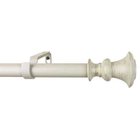 1" Diameter Tavo Curtain Rod, 84"-120", Gilded French White