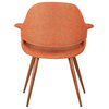 Phoebe Mid-Century Dining Chair, Walnut, Orange
