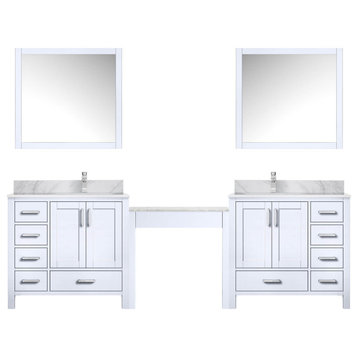 Lexora Coraline Double Bath Vanity White 102 With Countertop, Faucet & Mirror