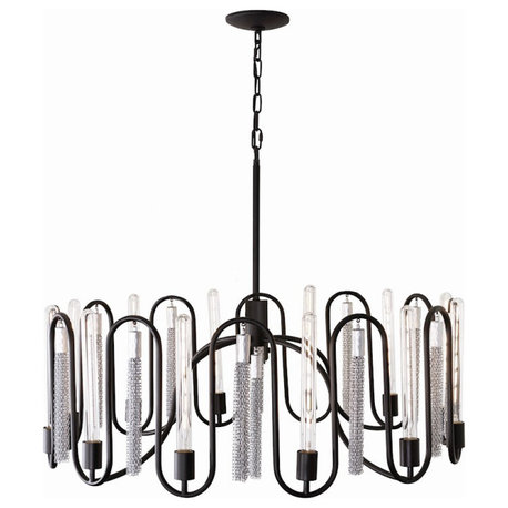 Varaluz Darden 12 Light Pendant, Black/Silver, 354P12MBCH