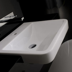 Chiante 49 Semi-Recessed Bathroom Sink 23.2" x 19.3" - Bathroom Sinks