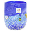 GlassOfVenice Murano Drinking Glass - Silver Blue Mosaic