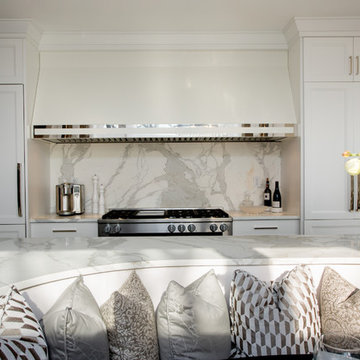 White Kitchen with Miele Range and Sub-Zero Refrigerator in PA