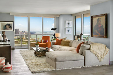 Living room - mid-sized contemporary living room idea in Miami