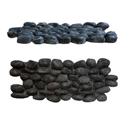 Polished Black Standing Pebble Tile - Products