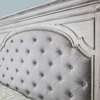 Highland Park Rustic Ivory Wood Upholstered Panel King Bed