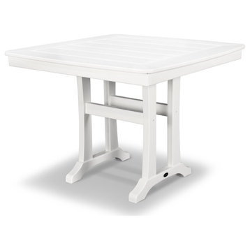 Polywood Nautical Trestle 37" Dining Table, White