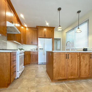 Stephanies' Red Birch Shaker Kitchen