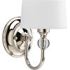 Fortune Polished Nickel One-Light Wall Sconce with Opal Etched Glass Drum Shades