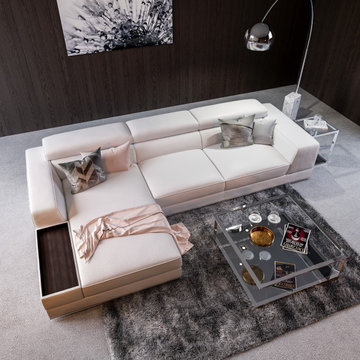 Bergamo Sectional Sofa in White