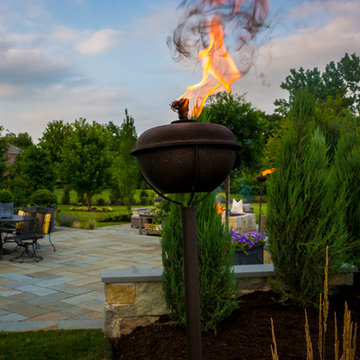 Bluestone Patio Design in Backyard