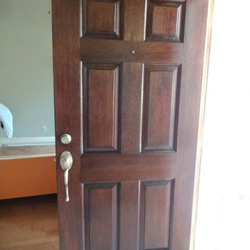 Front door, before and after