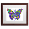 Ahrens 'Bashful Garden Butterfly Blooming', Wood Frame, 20"x16", White Matte