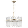 Bella 5-light Brushed Champagne Silver Clear Glass Bars Chandelier