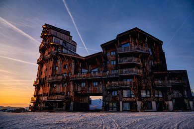 Съемка архитеркуры горнолыжного курорта Avoriaz (Франция)