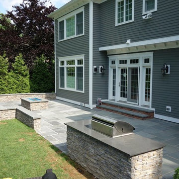 Outdoor Living Space - Bluestone Patio, Kitchen, Fire Pit