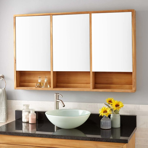 Medicine Cabinets 48 Bastian Teak Medicine Cabinet Natural Cabinets