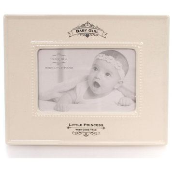 Home & Garden LITTLE PRINCESS FRAME Ceramic Baby Girl Wish Come True 4050326