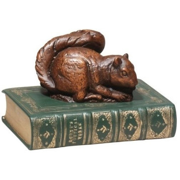 Bookends Bookend MOUNTAIN Lodge Busy Squirrel on Book Small Green