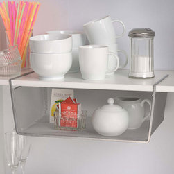 Silver Mesh Under Shelf Storage Basket - Large - Kitchen Cabinetry