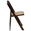 Hercules Series Fruitwood Wood Folding Chair With Vinyl Padded Seat