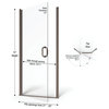 Infinity Semi-Frameless Swing Shower Door, 27.0625-28", Clear, Oil Rubbed Bronze