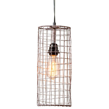 Irvins Country Tinware Wire Cylinder Pendant in Antique Brown