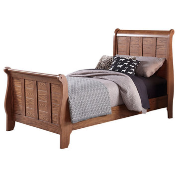 Grandpas Cabin Medium Brown Twin Sleigh Bed