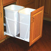 Rev-A-Shelf RV-15PB-2 S Double 27 Qt. Pullout Waste Container, White