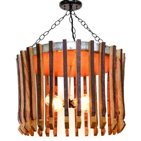 Wine Barrel Chandelier - Hujan - Made from retired CA wine barrels