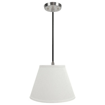 Aspen Creative 72685-11, 1-Light Fabric Lamp Shade Hanging Pendant, Off White