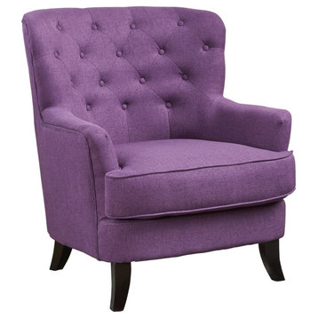GDF Studio Annelia Tufted Fabric Club Chair, Purple