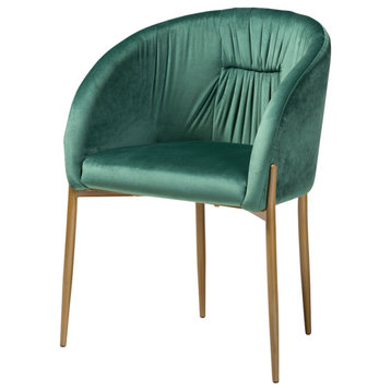 Kennity Contemporary Velvet Dining Chair Green
