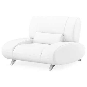Modern Aspen White Microfiber Leather Chair