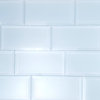 Frosted Elegance 3 in x 6 in Beveled Glass Subway Tile in Matte Light Blue