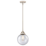 Innovations Lighting - Innovations Beacon Noveau 1 Light 8" Mini Pendant, PN/Seeded - *Part of the Nouveau 2 Collection