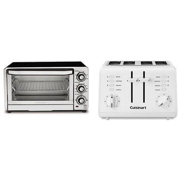 TOB-40N Custom Classic Toaster Oven Broiler, 17 Inch, Black, Toaster Oven + Toaster, White