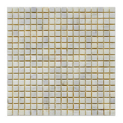 Milas White Tumbled Mosaic Half by Half - Home Accessories & Decor