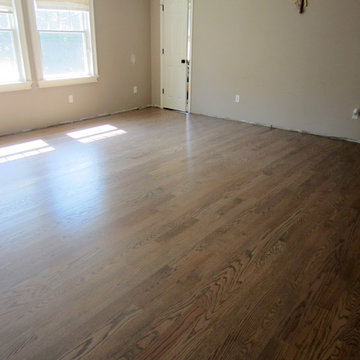 NISSEQUOGUE: 2 1/4" RED OAK W/ CUSTOM GREY BLEND STAIN + BONA TRAFFIC HD SATIN