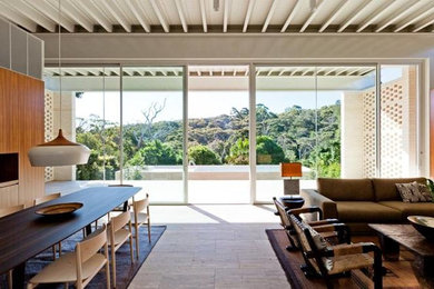 Photo of a beach style living room in Sydney.